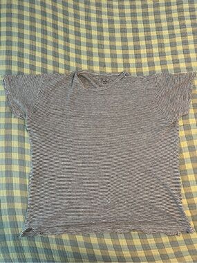 Alex Crane Striped Sun Tee in Black and White - linen - size medium